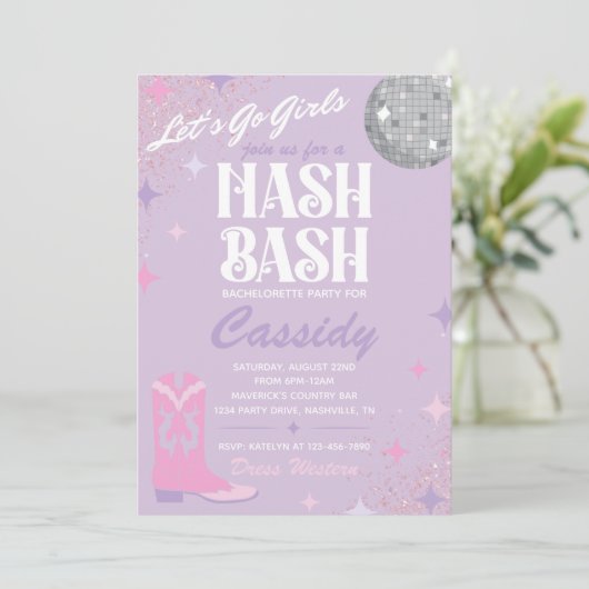 Nash Bash Bachelorette Party | Nash Bash Invite Kaart (Staand voorkant)