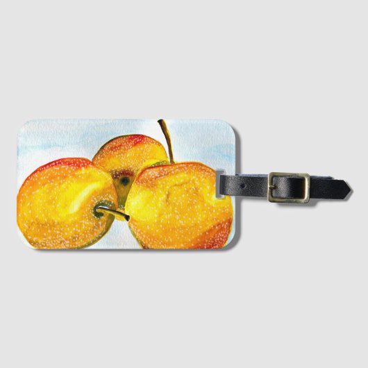 Nashi-waterverf fruitkunst bagagelabel (Voorkant (horizontaal))