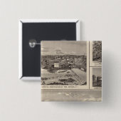 Nashua-boerderij en verblijf vierkante button 5,1 cm (Voorkant /achterkant)