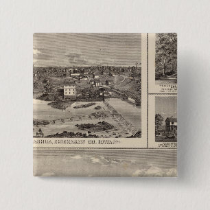 Nashua-boerderij en verblijf vierkante button 5,1 cm