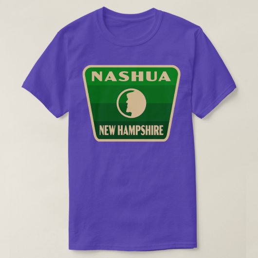 Nashua New Hampshire Retro Badge Groen T-shirt (Design voorkant)