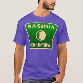 Nashua New Hampshire Retro Badge Groen T-shirt