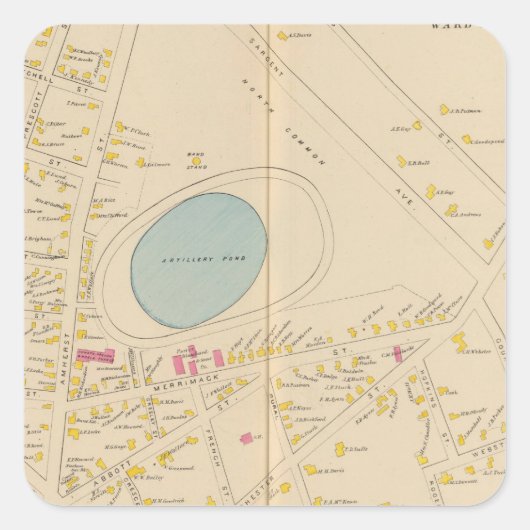 Nashua, wijk 12, 5 vierkante sticker (Voorkant)