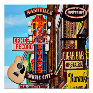 Nashville 20" du centre x 20" affiche