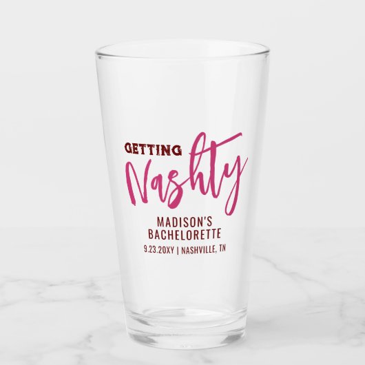 Nashville Bachelorette die Nashty Personaliseerde Glas (Voorkant)