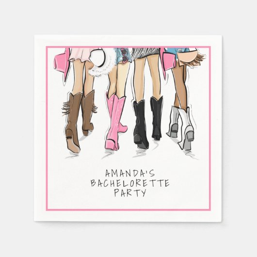 Nashville Bachelorette Hand getrokken Mode Custom Servet (Voorkant)