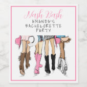 Nashville Bachelorette Hand getrokken Mode Wijn Etiket (Enkel label)