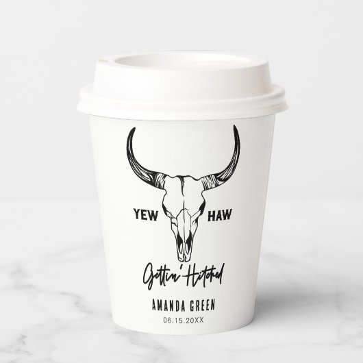 Nashville Bachelorette Party Gettin Hitched Custom Papieren Bekers (Achterkant)