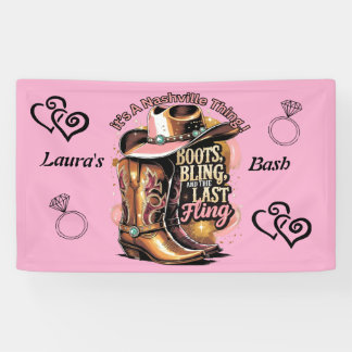 Nashville Bachelorette Party - Laarzen en Glitters Spandoek