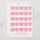 Nashville Bachelorette Party Pink Howdy Invitation (Dos)