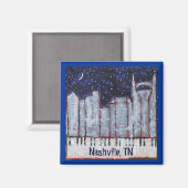 Nashville bij nachtmagneet magneet (Voorkant / Achterkant)