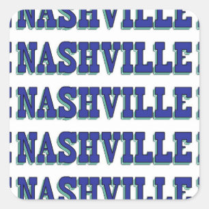 Nashville Blue Block Vierkante Sticker