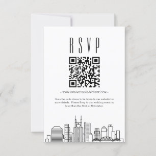 Nashville Bruiloft QR-code RSVP Kaart