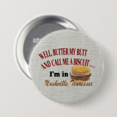 Nashville Butter Biscuit, 3-inch ronde Button (Voorkant /achterkant)