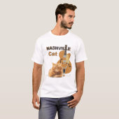 Nashville Cat Oranje gitaar op licht T-shirt (Voorkant volledig)