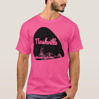 Nashville City skyline op gitaar pick T-shirt