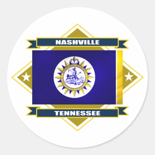 Nashville Diamond Ronde Sticker (Voorkant)