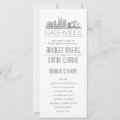 Nashville gestileerde skyline | Trouwprogramma Kaart (Voorkant)