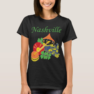 Nashville Gitaar Muziek Retro Reizen T-shirt