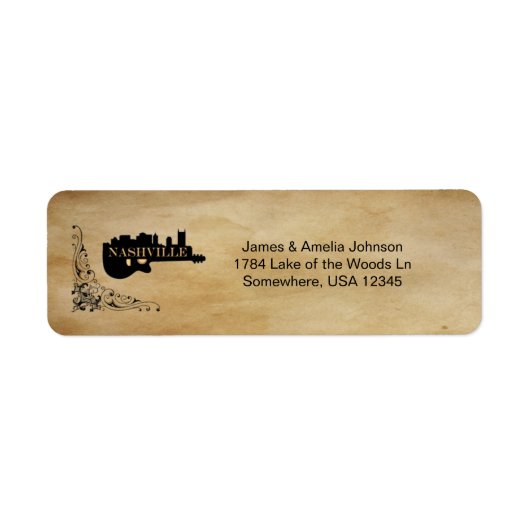  Nashville gitaar retour adres label (Voorkant)