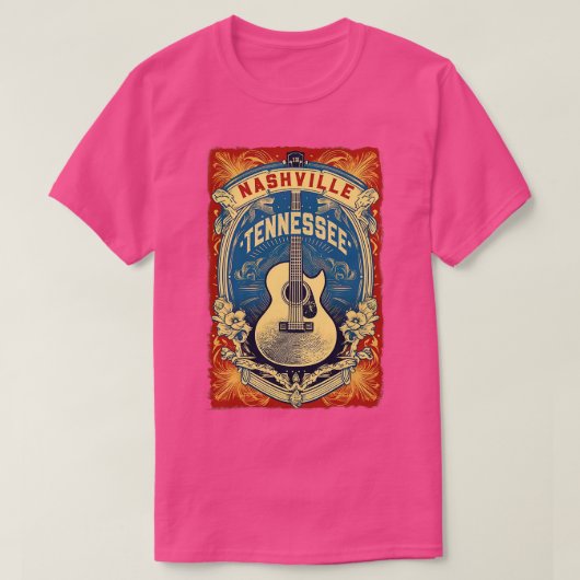 Nashville Gitarposter T-shirt (Design voorkant)