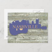 Nashville Guitar Skyline Briefkaart (Voorkant / Achterkant)
