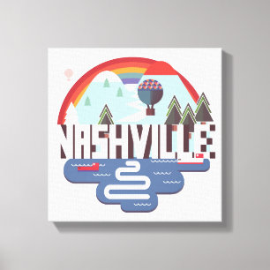 Nashville in design canvas afdruk