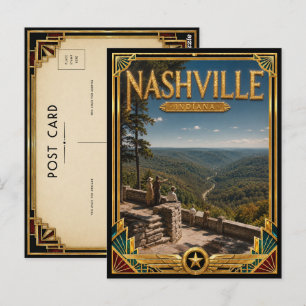 Nashville Indiana Vintage Art Deco Gouden Tijdperk Briefkaart
