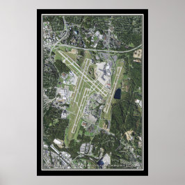 Nashville Intl Airport Tennessee Satellite Map Poster