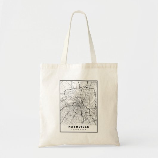 Nashville Kaart Tote Bag (Voorkant)