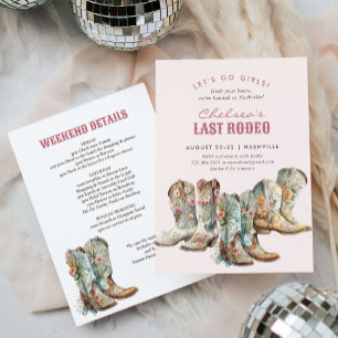 Nashville Laatste Rodeo Laarzen Bachelorette Feest Kaart