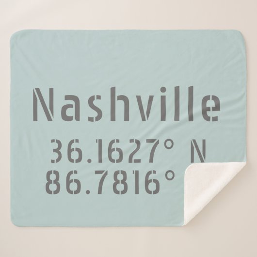 Nashville Latitude Longitude Sherpa Deken (Voorkant (horizontaal))