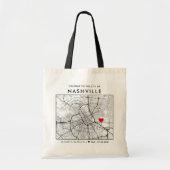 Nashville Love Locator | Stadsplattegrond Bruiloft Tote Bag (Voorkant)