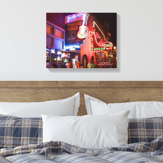 Nashville Lower Broadway Wrapped Canvas Prints (Insitu (Slaapkamer))