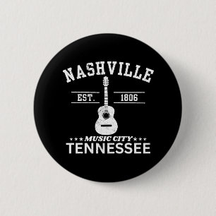 Nashville Music City Tennessee Ronde Button 5,7 Cm