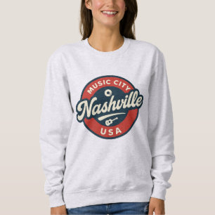 Nashville Music City USA Retro Badge – Trui