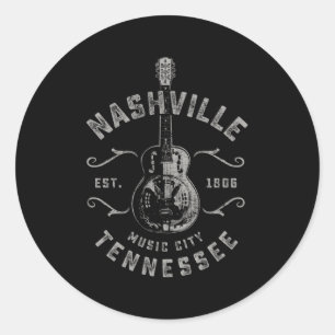 Nashville Music City Verenigde Staten Ronde Sticker