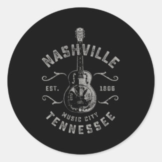 Nashville Music City Verenigde Staten Ronde Sticker