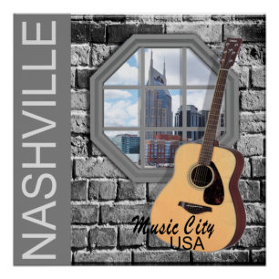 Nashville Music City Window Poster Perfect Poster