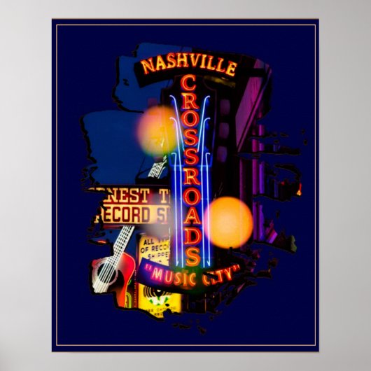 Nashville Nightlife Vintage Poster (Voorkant)