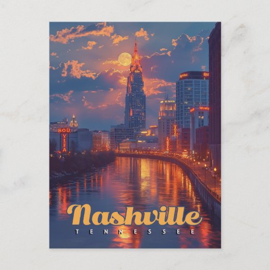 Nashville Nights: Skyline Reflections Briefkaart (Voorkant)