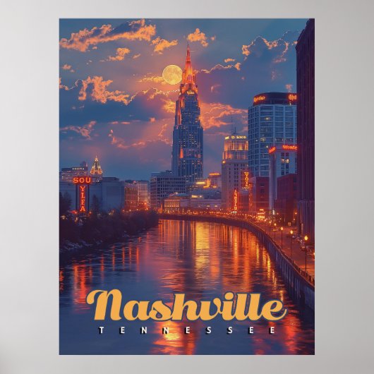 Nashville Nights: Skyline Reflections Poster (Voorkant)