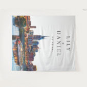 Nashville Rivierfront Trouwfoto Achtergrond Wandkleed (Voorkant (horizontaal))