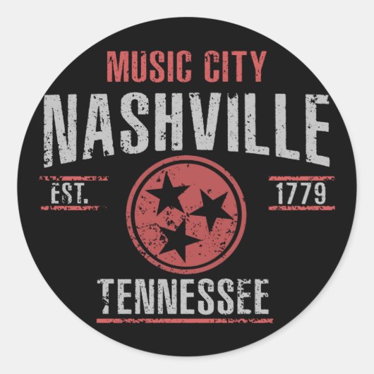 Nashville Ronde Sticker (Voorkant)
