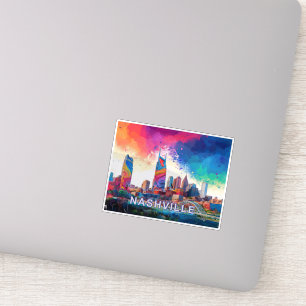 Nashville Skyline Abstracte kunst Sticker