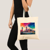 Nashville Skyline Abstracte kunst Tote Bag (Voorkant (product))