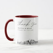 Nashville Skyline Croquis Simple Mug de mariage pe (Gauche)