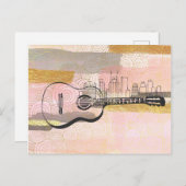 Nashville Skyline Guitar Waterverf Design Briefkaart (Voorkant / Achterkant)