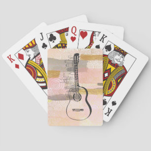 Nashville Skyline Guitar Waterverf Design Pokerkaarten