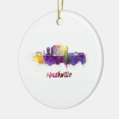 Nashville skyline in waterverf keramisch ornament (Links)